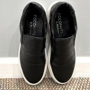 COCONUTS By Matisse,Faux Black Snake slip on sneakers.Women’s size 10M.Comfy